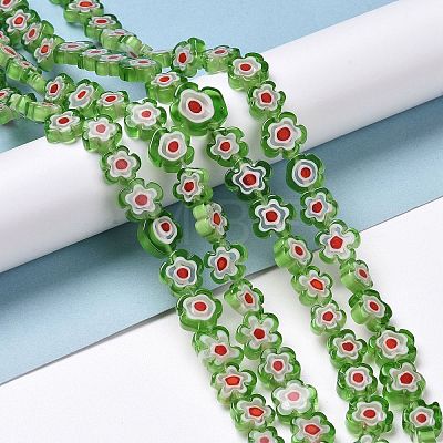 Handmade Millefiori Glass Bead Strands X-LAMP-J035-10mm-52-1