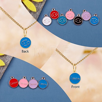 90Pcs 9 Colors Alloy Enamel Pendants ENAM-SZ0001-55-1