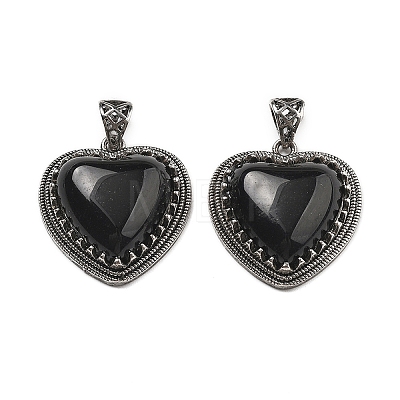 Natural Obsidian Pendants G-A095-01AS-08-1