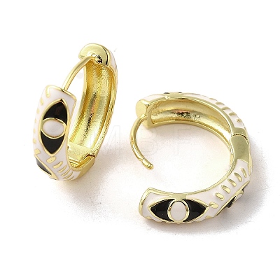 Horse Eye Real 18K Gold Plated Brass Hoop Earrings EJEW-Q797-07G-04-1