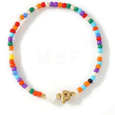 Colorful Round Glass Seed Bead Stretch Bracelets AO5283-16-1