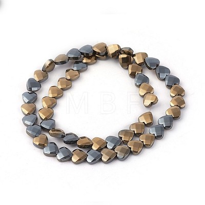 Electroplated Non-magnetic Synthetic Hematite Beads Strands G-P408-E-1
