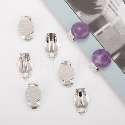 Iron Clip-on Earring Settings IFIN-L023-01P-1