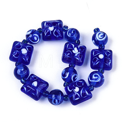Handmade Lampwork Beads Strands LAMP-N028-06-1
