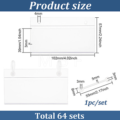 Rectangle PVC Price Tag Sign Label Holder KY-WH0046-61-1