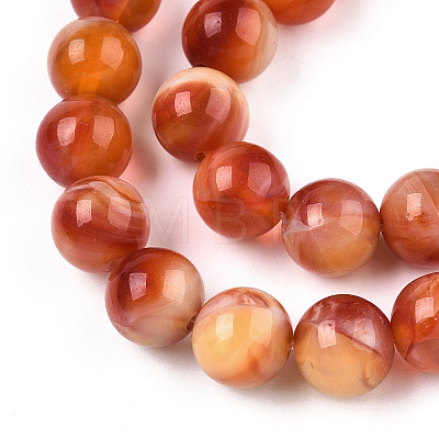 Glass Round Beads Strands GLAA-M044-01O-1