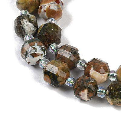 Natural Rhyolite Jasper Beads Strands G-O201B-122F-1