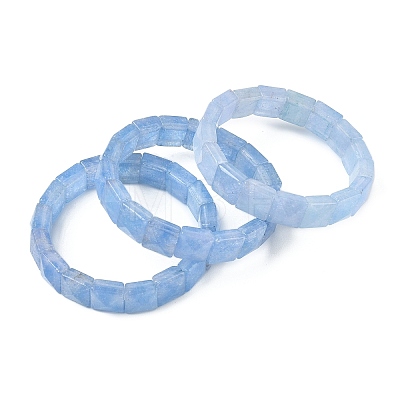 Dyed Natural Quartz Crystal Beads Stretch Bracelets for Women Men BJEW-C097-06-16-1