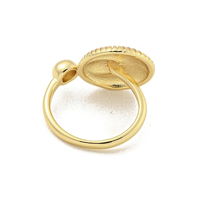 Rack Plated Brass Oval Open Cuff Ring for Women RJEW-Z039-15G-1