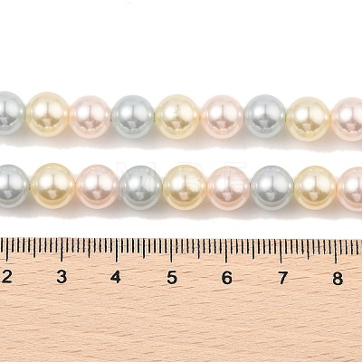 Baking Painted Pearlized Glass Pearl Round Bead Strands PEAR-H019-02C-09-1