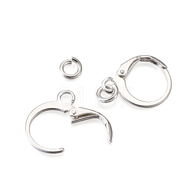  Brass Huggie Hoop Earring Findings & Open Jump Rings KK-TA0007-84B-S-1
