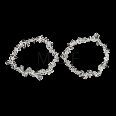 Natural Quartz Crystal Chip Beaded Stretch Bracelet G-H294-01B-06-1