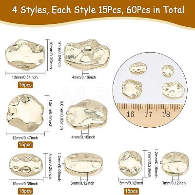 60Pcs 4 Style Alloy Beads FIND-CA0006-16-1