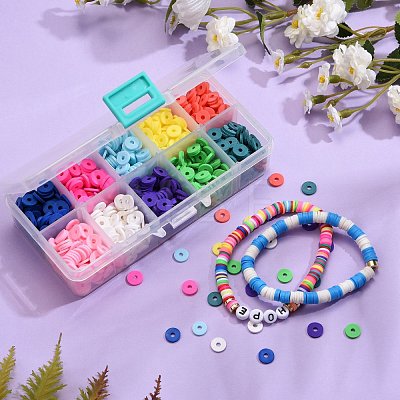 80g 10 Colors Handmade Polymer Clay Beads CLAY-SZ0001-33B-1