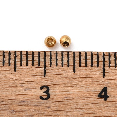 Glossy Brass Round Spacer Beads KK-WH0055-01LG-1