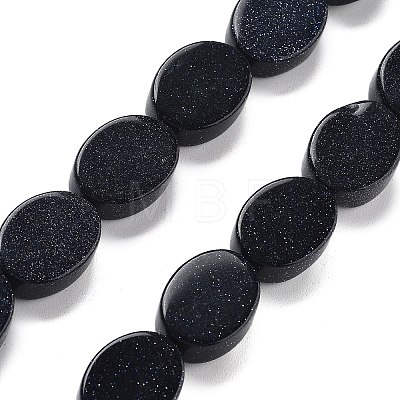 Synthetic Blue Goldstone Beads Strands G-P559-B24-01-1