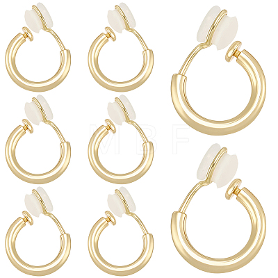 8Pcs Brass Clip-on Earrings for Women Men KK-SC0008-15A-1