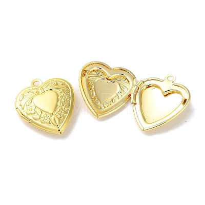 Rack Plating Brass Locket Pendants KK-F090-03G-1