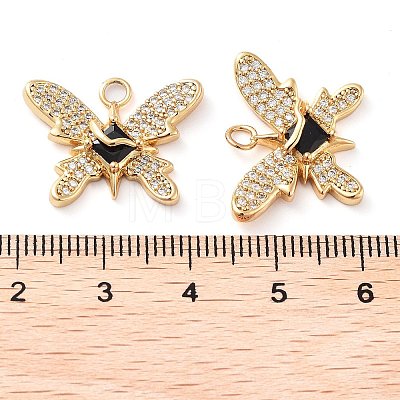 Rack Plating Brass Micro Pave Cubic Zirconia Pendants KK-M280-13G-02-1