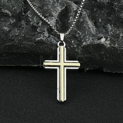 201 Stainless Steel Pendant Necklaces NJEW-C034-43A-AS-1