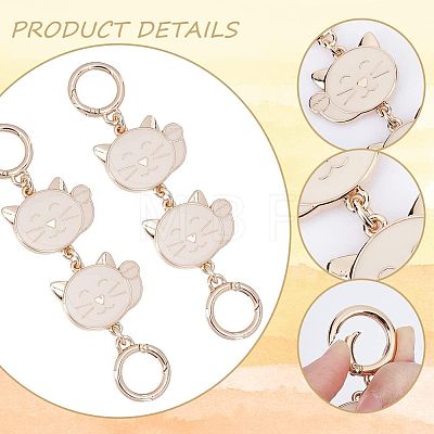 Alloy Enamel Cat Link Chains for Purse Chains PURS-WH0001-40-1