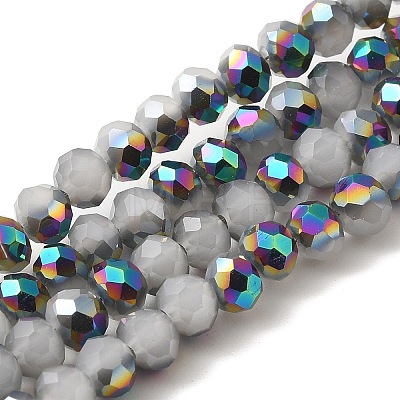 Electroplate Glass Faceted Rondelle Beads Strands EGLA-D020-4x3mm-M3-1