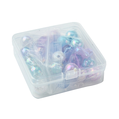 40Pcs 10 Styles Opaque Acrylic Beads MACR-FS0001-65-1