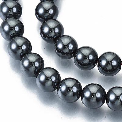 Non-Magnetic Synthetic Hematite Beads Strands X-G-Q892-8mm-1