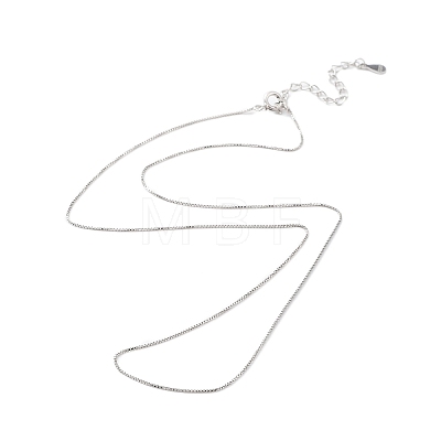 Anti-Tarnish Rhodium Plated 925 Sterling Silver Chain Necklace NJEW-A011-03A-P-1