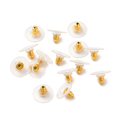 Brass Bullet Clutch Earring Backs X-KK-I057-G-1