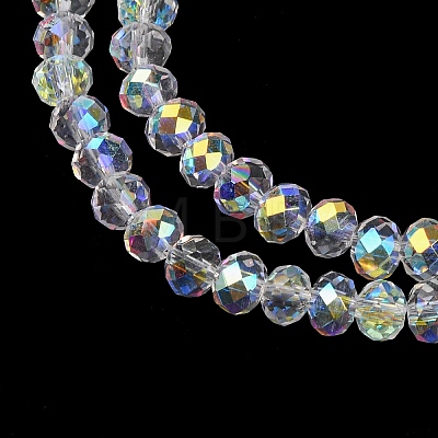 Electroplate Transparent Glass Beads Strands EGLA-A046-01A-21-1