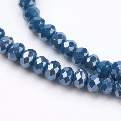 Electroplate Imitation Jade Glass Beads Strands EGLA-J025-M01-1