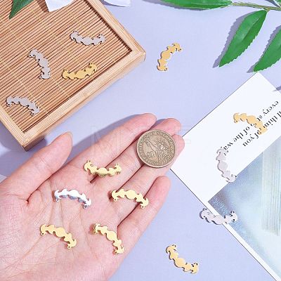 20Pcs 2 Colors 304 Stainless Steel Connector Charms STAS-SZ0003-12-1