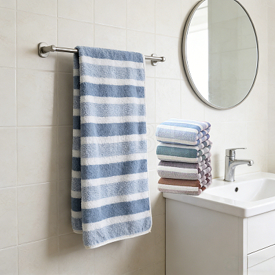 Polyester Stripe Towel AJEW-FZC0001-007F-1