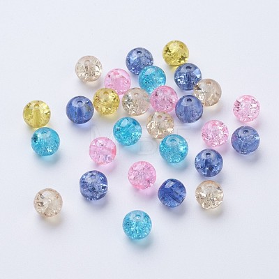 Baking Painted Crackle Glass Beads DGLA-X0006-8mm-04-1