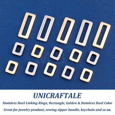 Unicraftale 48Pcs 4 Style 201 Stainless Steel Linking Rings STAS-UN0040-26-1
