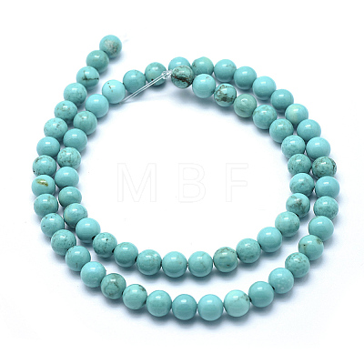 Natural Magnesite Round Beads Strands TURQ-G148-03-6mm-1
