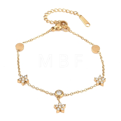 304 Stainless Steel Rhinestone Charm Bracelets BJEW-B171-16G-1