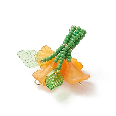 Glass Seed Beaded Pendants PALLOY-MZ01155-02-1