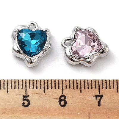 Rack Plating Alloy Rhinestone Charms PALLOY-F311-23P-1