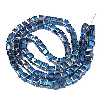 Electroplate Transparent Glass Beads Strands EGLA-N002-28-D01-1