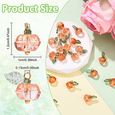 20Pcs Transparent Glass Charms PALLOY-YW00094-1