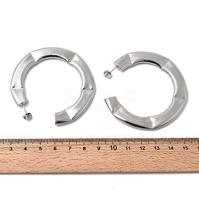C-Shaped Brass Stud Earrings EJEW-K309-19P-1