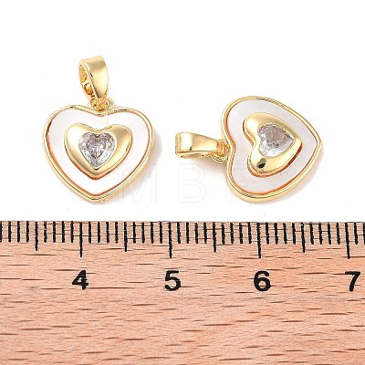 Brass Micro Pave Clear Cubic Zirconia Pendants KK-B102-23G-1