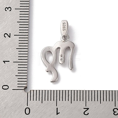 925 Sterling Silver Micro Pave Clear Cubic Zirconia Pendants STER-H117-01P-06-1