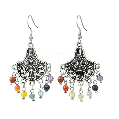 Gemstone Tassel Chandelier Earrings EJEW-JE07176-01-1