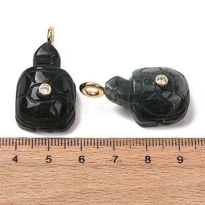 Natural Moss Agate Carved Pendants G-H357-03G-11-1