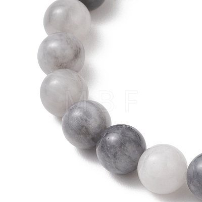 Natural Hawk's Eye & Synthetic Turquoise Beaded Stretch Bracelets for Women Men BJEW-JB13312-1