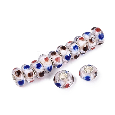 Handmade Lampwork & Brass Core European Beads LAMP-N044-04S-01-1