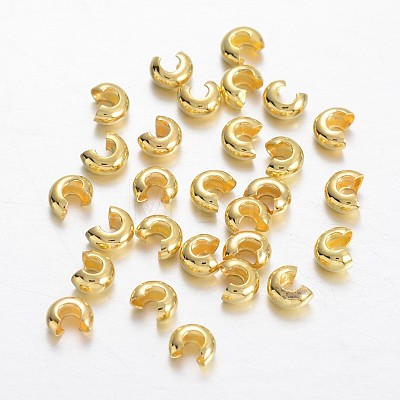 Brass Crimp Beads Covers KK-F371-76G-1